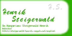 henrik steigerwald business card